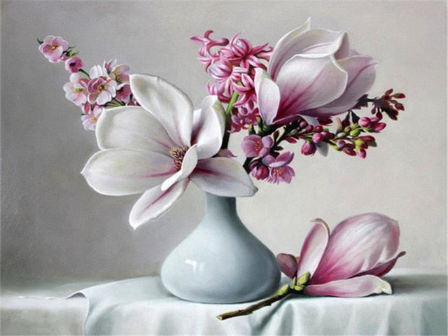 Painting By Numbers Oil Painting Flowers Home Decor