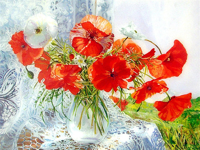 Painting By Numbers Oil Painting Flowers Home Decor