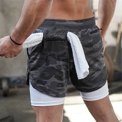 Quick Dry 2-in-1 Secure Pocket Shorts for Men - Gym Sport Shorts, Fitness Jogging Workout Shorts Men