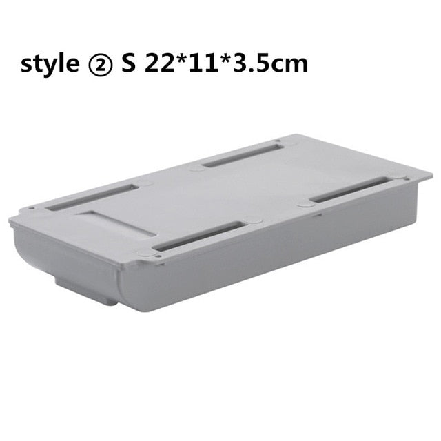 Hidden Table Paste Plastic Desk Organizer Storage Drawer