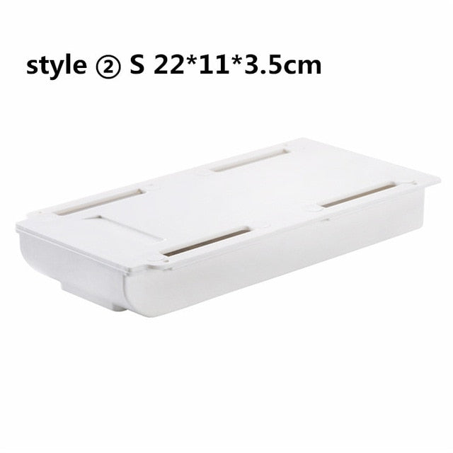 Hidden Table Paste Plastic Desk Organizer Storage Drawer